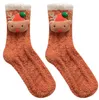 Fuzzy Christmas Holiday Socks With Doll Slipper Soft Cabin Fleece Cozy Fluffy Stocking For Women Girl XMAS Stuffers