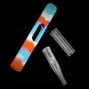 Colorful Silicone Skin Pipes Portable Pyrex Thick Glass Smoking Handpipe Dry Herb Tobacco One Hitter Filter Mouthpiece Cigarette Holder Handmade Tips