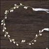 Inne modne Aessories Vintage Crystal Pearl Bridal Pałąk z wstążką Tiara Tiara HEALPIEL WŁOSKIE JEINDY KOBIETA WEDLIWA Włosy GWE11669 Dr