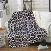 Coperta stampata leopardo 3D car office Coperte invernali Felpa con cappuccio Fasce Biancheria da letto Trapunta Pisolino Natale Tappeto per la casa 150 * 130 cm WLL487