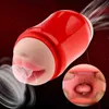 NXY MEN Masturbators Dual Channel Male Masturbator Sexleksaker för realistisk mun Vagina Deep Throat Silicone Artificiell Dildos Toy 1214