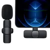 Microphone Lavalier sans fil Enregistrement audio vidéo portable Réduction du bruit Iivesteam Revers Mic pour iPhone Android Phone K9 avec boîte de vente au détail Nouveau