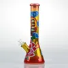 14-дюймовый Handpainted Glass Bong Water Pipe Cokah 7mm Beaker Рука вручить BONGS Ice Catcher Bowl Dab Буровые установки для курения Bubbler Filters