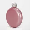 Portable Round Mini Hip Flask 304 Rostfritt stål Vin Kettle Crystal Cover Colorful Ladies Flagon Glitter Hipflask SN25512869830