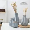 Vases Style nordique Ins Vase en porcelaine moderne bref céramique fleur salle d'étude couloir maison plante pot de mariage décor cadeaux