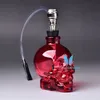 Portable Solid Red SKULL Water Pipe Glass Hookah Smoking Shisha Skeleton Glass Bottle Accessories Men Gift