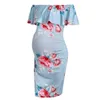 Moderskapsklänningar sagace gravid klänning blommig utskrift kortärmad axel casual dagliga kvinnor sjuksköterska
