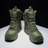 Stivaletti militari da uomo in pelle scarpe da caccia casual da campeggio all'aperto stivali tattici da uomo sneakers US Army Botas Militares verde