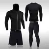 Heren Compressie Sportkleding Pakken Gym Panty Training Kleding Training Jogging Sports Set Running RashGuard Tracksuit voor Mannen Y1221