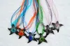 Moda Atacado 6Colores Colares Handmade Murano Lampwork Lampwork Mix De Vidro Color Inner Flower Starfish Pingentes Colar