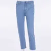 Сексуальная задняя молния светло-голубые джинсовые джинсы осень-зима женские узкие узкие брюки с высокой талией женские уличные брюки 210720