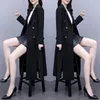 Ca￭tas de zanjas para mujeres Agrupaci￳n de longitud media 2021 Oto￱o/Invierno Estilo coreano Lace-up Long Black gran tama￱o