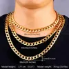 Collare Big Chunky Chain Men smycken Partihandel guld/rosguldfärg 11mm bred lång halsband Hiphop in754 kedjor MORR22