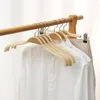 Solid wood ladies shirt hanger non-slip plywood wooden modern minimalist clothing store shelf bamboo hangers wholesale 5339 Q2