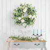 Decoratieve Bloemen Kransen Nep Bloem Eucalyptus Garland Met Camelia Kunstzijde Rose Vine Decor Opknoping Faux Leave Bloemen Voor Wo