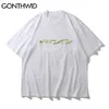 Streetwear Tees Camisetas Hip Hop 3D Corrente de Manga Curta Tshirts Punk Rock Gothic T-Shirt Harajuku Tops 210602