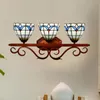 European-style Retro Creative Mediterrane Stained Glass Bathroom Mirror Headlight Corridor Bar Restaurant Three-head Wall Lamps Lamp