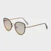 Unisex Drop Shape Metal Full Frame Tinted Lens UV Protection Fashion Sunglasses