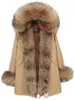 Women's Fur Women's & Faux Jacket Nice Raccoon Collar Placket Hair Pie Overcoming Coat Mid-length Female Winter