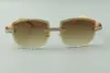 2021 Diseñadores Gafas de sol 3524023 XL Diamantes Cortes Lente Natural Blanco Cuerno de búfalo Templos Gafas Tamaño 5818140mm3103214