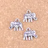 120pcs Antik Silver Bronze Plated Dubbelsidig Elephant Charms Pendant DIY Halsband Armband Bangle Fynd 13 * 12mm