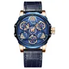 Montre Montre Homme Classique Bleu Cuir Ceinture Hommes Regarder une bracelet fin Quartz Business Horloge Analog Horloge Uhren Herren Waches Tag
