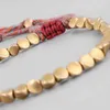 Handmade Gold Tibetan Buddhist Braided Bracelet Copper Beads Lucky Rope Bangles for Women Men Thread s