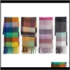 Wraps Hats, Scarves & Gloves Fashion Aessorieswomens Artificial Cashmere Scarf Long Tassels Plaid Autumn Winter Warm Shawl Drop Delivery 2021