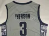 Allen Iverson #3 Georgetown Hoyas College Basketball Jersey Syble Blue Grey Stitched Custom Men Women Youth Basketball Jersey XS-6XL