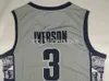 Allen Iverson # 3 Georgetown Hoyas College Basketball Jersey Cousu Bleu Gris Cousu personnalisé Hommes Femmes Jeunesse Basketball Jersey XS-6XL