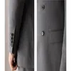Erkekler Takım Elbise Blazers 2021 Moda Giyim Erkekler Için Kamgarn Yün Yarı-Keten Aralıklı İtalyan Demirsiz Kruvaze 2 Parça Suit