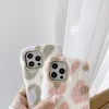 ヒョウのプリントふわふわ冬の暖かい毛皮ケースiPhone 14 12 11 13 Pro Max XS XR 7 8 Plus Furry Soft Plushカバー