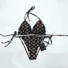 Bikinis de diseñador Marca de lujo Bikini triangular Conjunto Push Up Traje de baño Traje de baño para mujer Trajes de baño de playa de verano