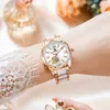 Les dames regardent rose gold diamant creux automatique de bracelet mécaniques automatiques Femmes Luxury Top Brand en céramique STRAP FEMME AA 210704495409