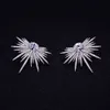 Godki markası popüler lüks kristal zirkon saplama kıvılcım şekli çiçek küpeler kadınlar için moda takılar1794