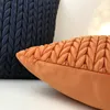クッション/装飾的な枕の固体クッションカバー装飾的な模造シルクサテンケースの根類のブレイドプリーツアートデザインのCoussinソファーシートチェア