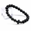 Black Matte Onyx Stone Charme Braceletes Pulseiras Hematita Pedra Natural Pulseira Para Homens Pulseiras Boho Jóias Presentes de Natal