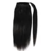 Clip in Paardenstaart Haarverlenging Slanke Rechte Lange Menselijke Wrap Rond Nep Pony Staart False Afro Haarstukje 120G