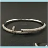Fashion Cuff Bracelets Women 18K Gold Plated Love Bangle Fl Diamond Bracelet Jewelry For Gift Drop Delivery 2021 Xpdjq1823
