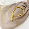 Link, Chain All-Match Oro sabbia Braccialetto di perline a trasferimento di colore a lunga durata Ciondolo femminile carino con semi di loto