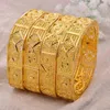 Bangle 24k Dubai 4PCSlot Gold Color Bangles for Women Bride Wedding Etiopian Armband Africa Arab Jewelry Charm Bresslate1047559