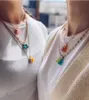 Hänge halsband korea färgglad harts nallebjörn pendent zirkon kristallpärlkedja för kvinnor älskare smycken mode gåva8256882