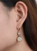 VAROLE Round with Sparkle CZ Dangle Chandelier Earring For Women Gold Color Drop Earrings Fashion Jewelry Kolczyki Wedding Gift