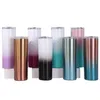 20 Oz Color Gradient Stainless Steel Straight Thermos Tumbler Cup Water Bottle Vacuum Portable Soup Coffee Insulation Car Mugs JY0029