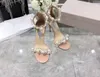 Zomer Meira Pumps Glitter Dames Sandalen Schoenen Crystal Pearl Strap Perfect Bruids Trouwjurk Puntige Teen Suede Hoge Hakken Lady Flat EU35-43