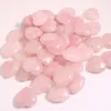 Encantos de pedra de quartzo rosa coração de amor de 25 mm pedra preciosa de cura Reiki para acessórios de fabricação de joias