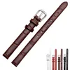 Banda de relógios de pulso de couro genuíno Moda de moda de tamanho pequeno Band 6mm 8mm 10mm 12mm preto branco Red Brown Relógio Strap H09157075816