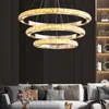 Lampes suspendues Moderne Anneau Led Cristal Lumières Lustre Chambre Salon Salle À Manger Villa Éclairage Intérieur Décor Lampe Suspension Luminaire