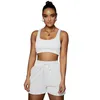 New Women jogger suits Plus size 2X Summer tracksuits solid sportswear outfits sleeveless T shirt tank top+shorts two piece set running clothes 5175