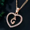 KImter Capital Heart Necklace för kvinnor Flickor Charm Personlighet 26 Brev Cz Kärlek Pendant A-Z Alfabet Halsband Mode Smycken P161FA